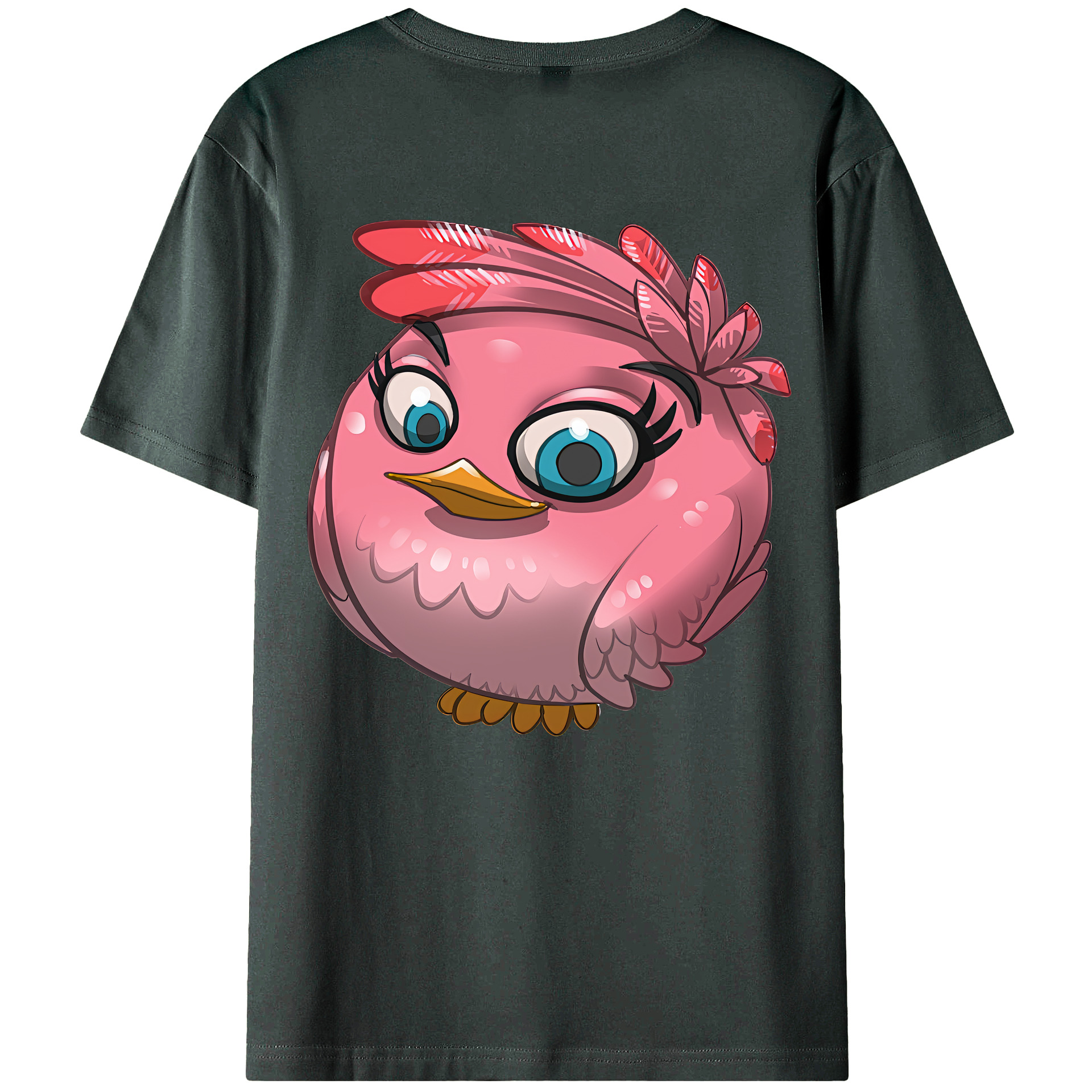 （画像用） Angry Birds アングリーバード 綿100％ メンズ半袖Tシャツ（バックプリント） 通気性